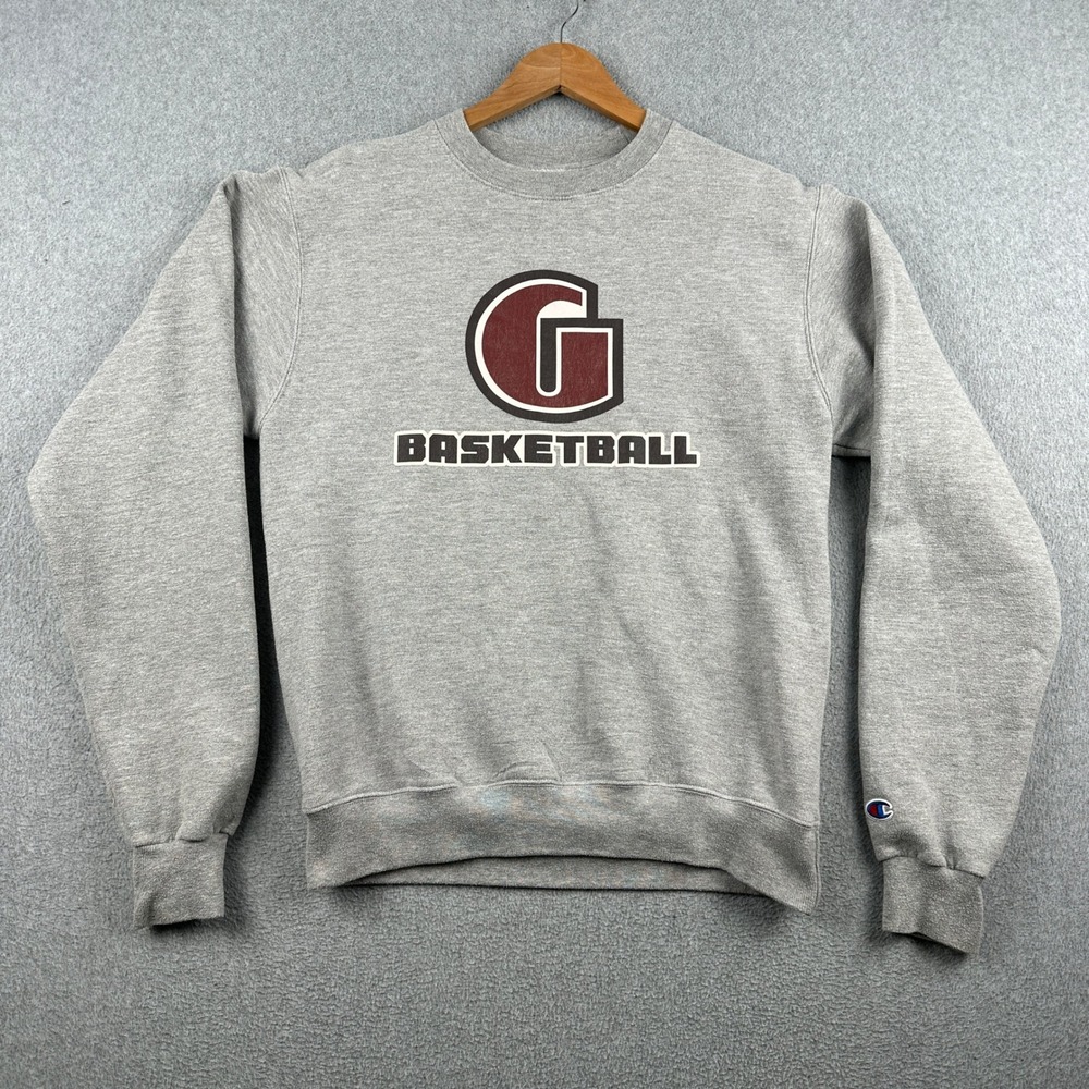 Champion Sweatshirt Mens Small MG600 Gray G Basketball Graphic Pullover